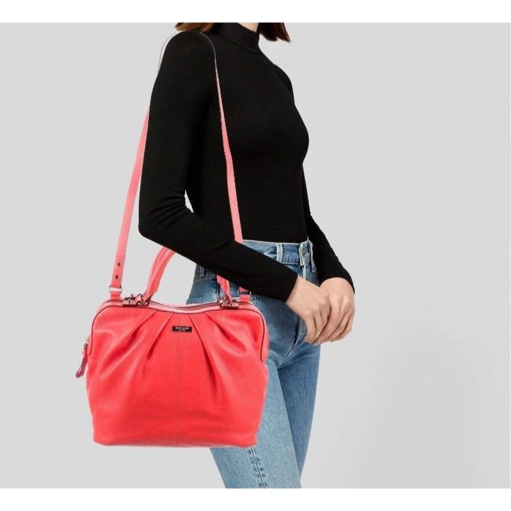 Kate Spade Flame Red Five Points Camille Large Crossbody/ Shoulder Bag